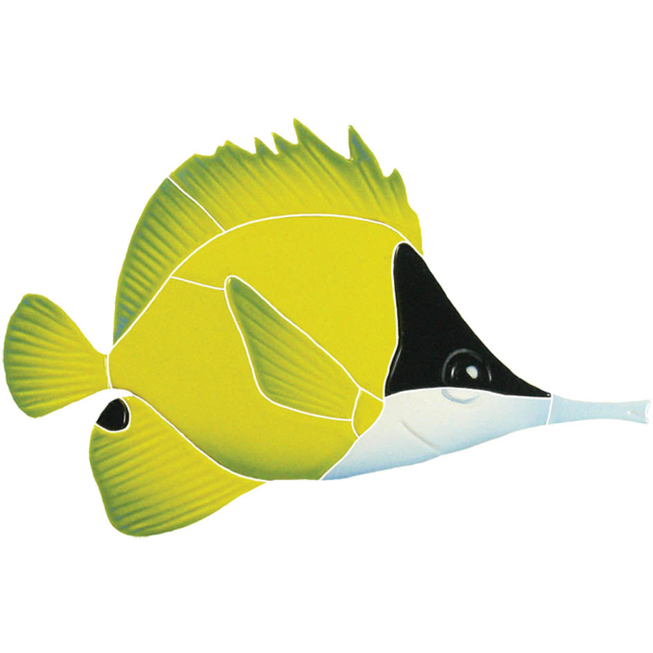 TILE FIGURE LONG NOSED BUTTERFLY FISH - LNBFYS