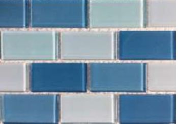 CRYSTAL GLASS TILE LIGHT BLUE 1" X 2" - M4CHVV301