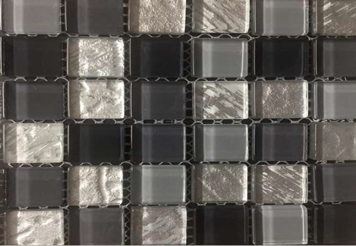 CRYSTAL GLASS TILE GRAY TEXTURE - M6ECBVV203