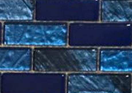 CRYSTAL GLASS TILE MIXED DARK BLUE - M6ECJVV316