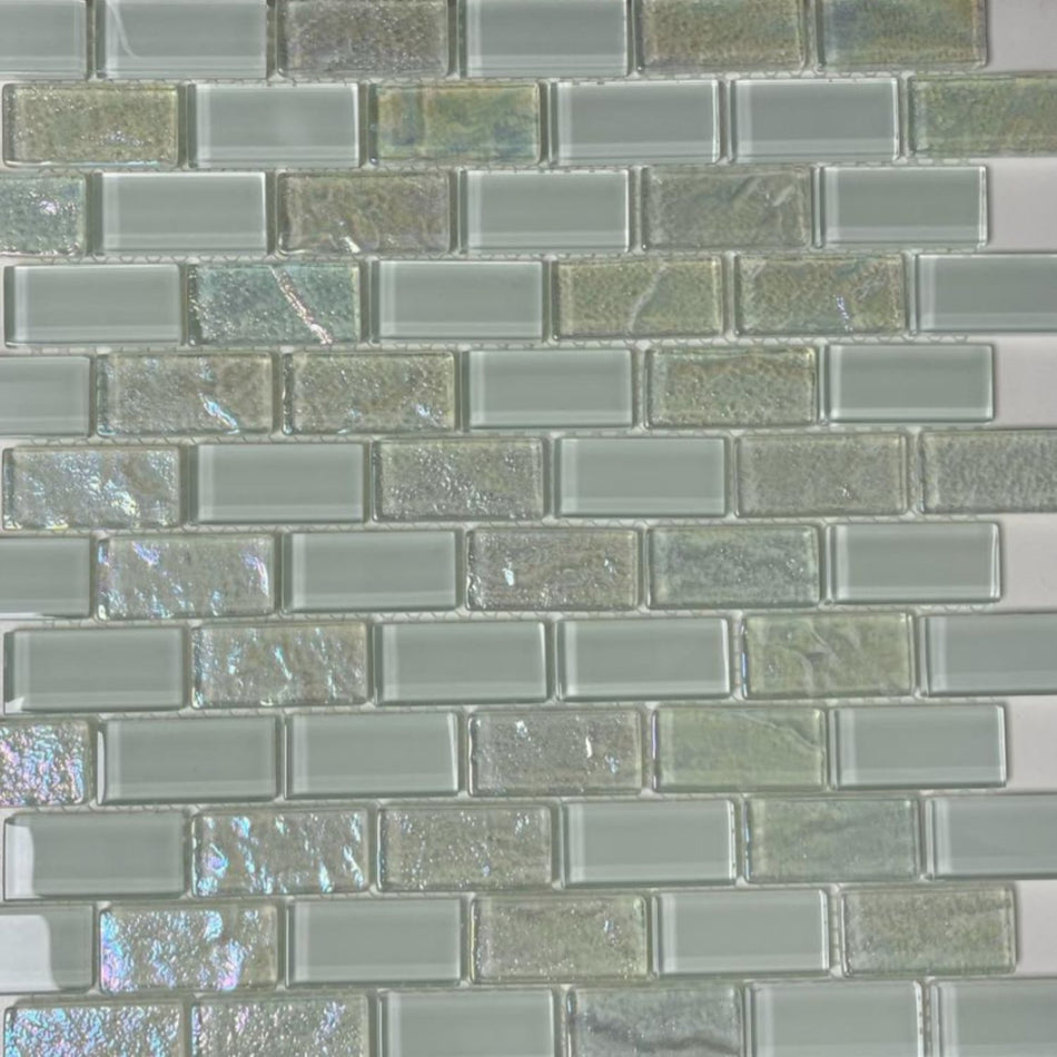 CRYSTAL TILE 1" X 2" - WHITE TEXTURED - M6EGHVV102