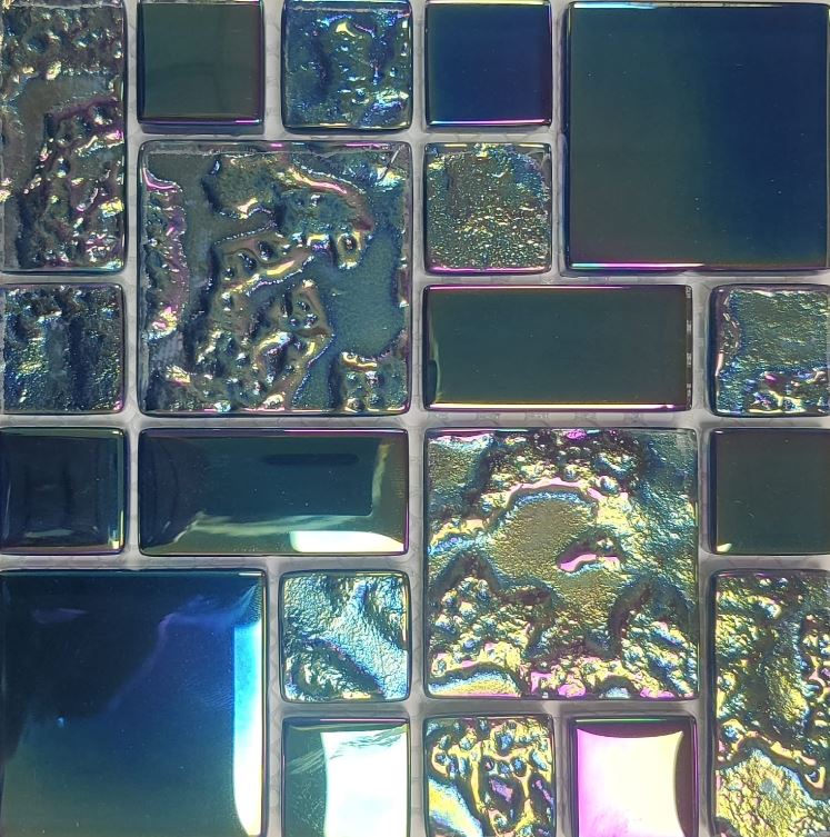 GLASS TILE  IRIDESCENT MIXED - GRAY - M8EGBDHVV316G