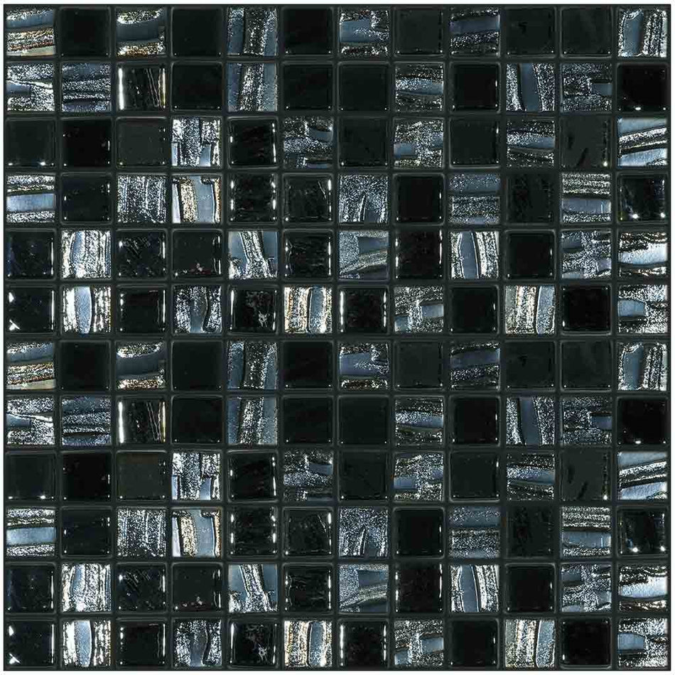 GLASS TILE MIDNIGHT MOON 1" X 1" - MIDNIGHT MOON