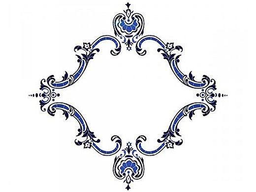 MONOGRAM MEDILLIAN BLUE TILE DESIGN - MMOBLUL