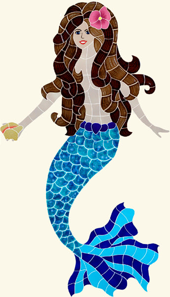 POLYNESIAN MERMAID TILE FIGURE-BRUNETTE - MPOBRUOL