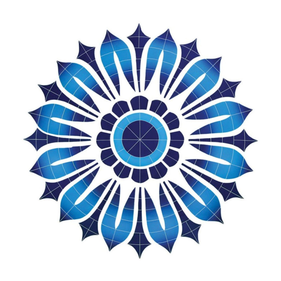 Grand Tile Design Provincial Medallion MPRBLUL 48x48 blue mosaic pool tile for professional pool contractors and commercial installations