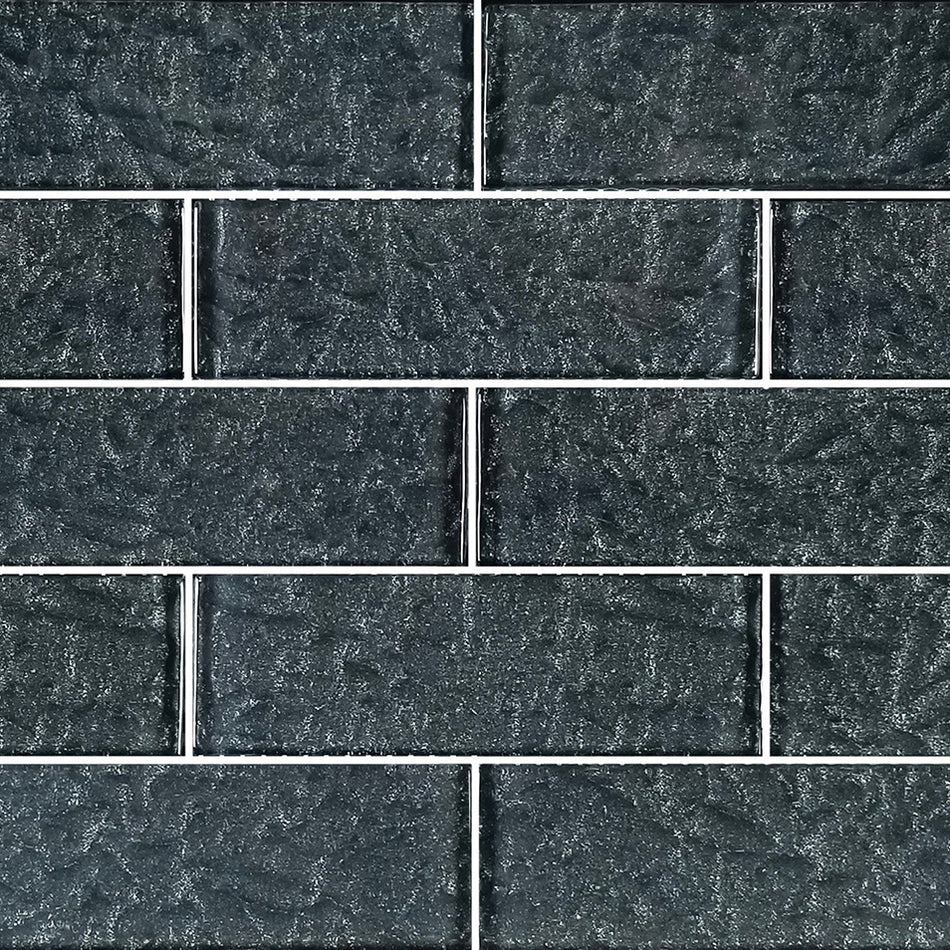 GLASS TILE BLACK - 2" X 6" - MS826K1