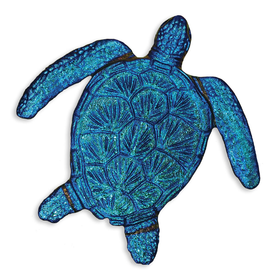 LOGGERHEAD TURTLE MOSAIC 6'' - SAPPHIRE - MTLOSAPB