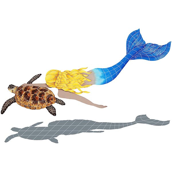 TILE FIGURE MERMAID W/ TURTLE SHADOW - MTSMCOL