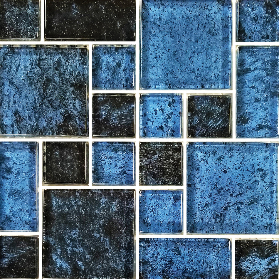 GLASS TILE AZURE BLACK 12" X 12" - NF6MXB21