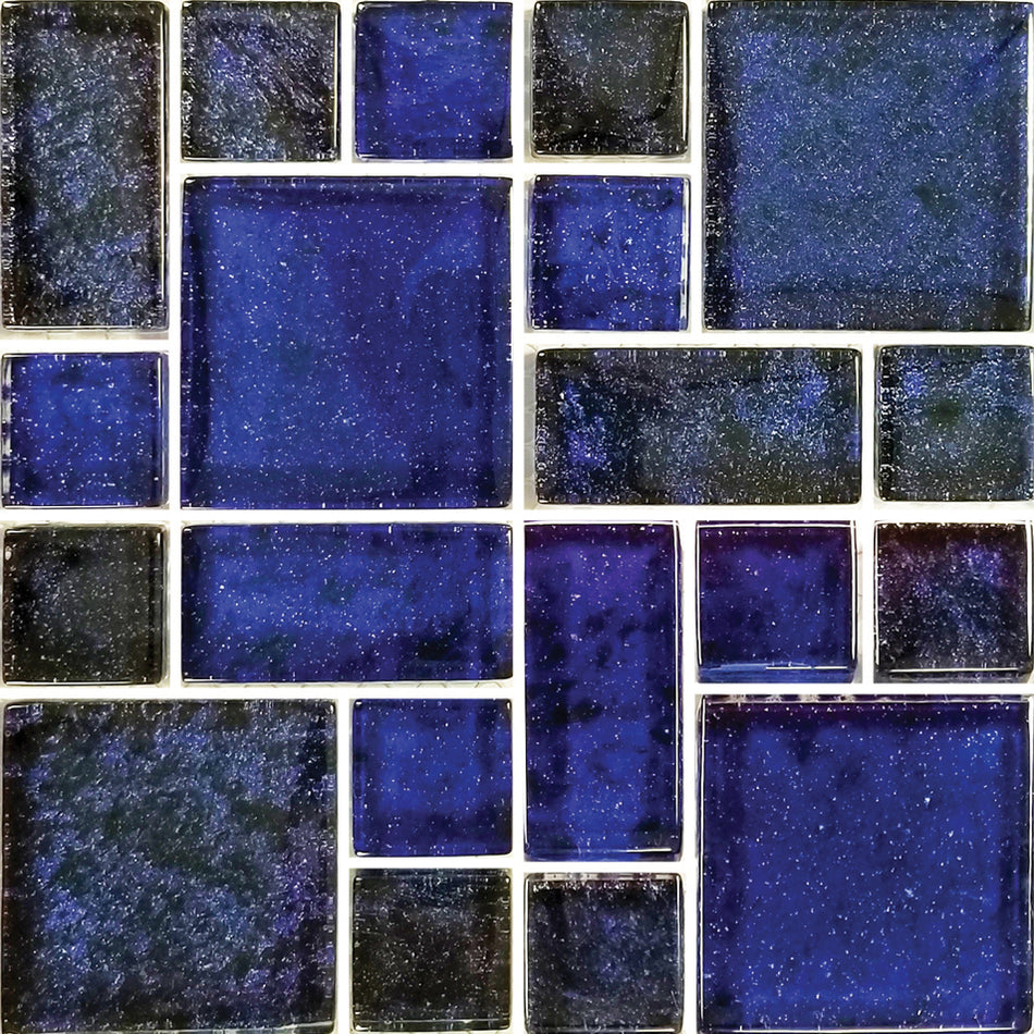 GLASS TILE COBALT BLACK MIXED - NF6MXB22