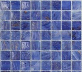 GLASS TILE BLUE WITH GOLD 1" X 1" - NPAVV315