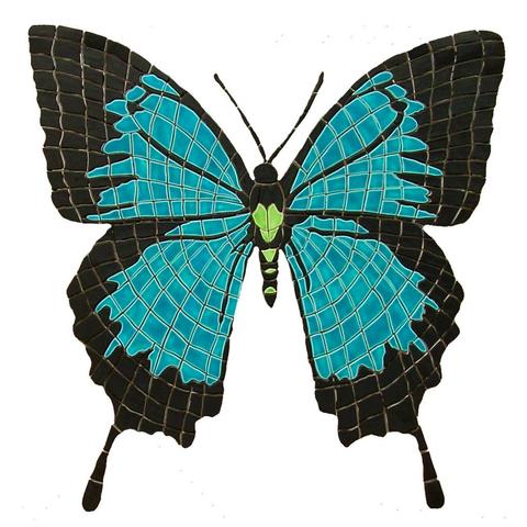 PAPILIO ULYSSES BUTTERFLY TILE FIGURE - NS1039