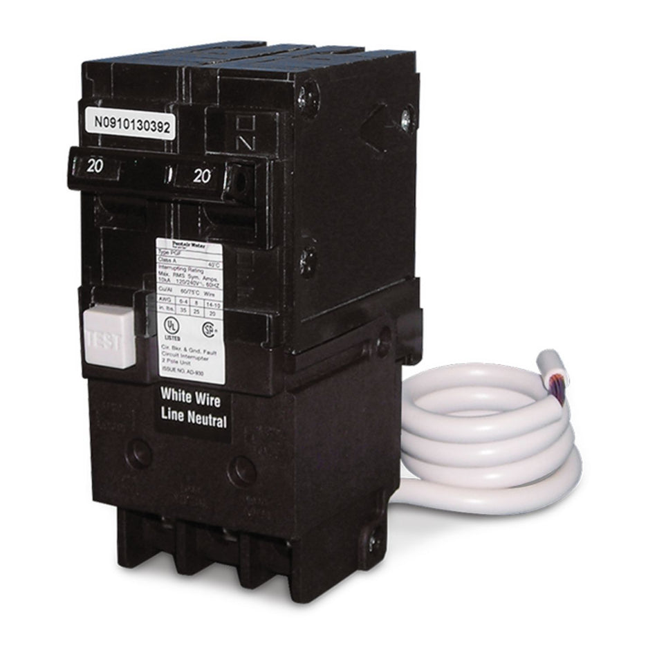 Pentair PA220GF 20-amp GFCI circuit breaker for professional pool pump installations and contractor electrical protection
