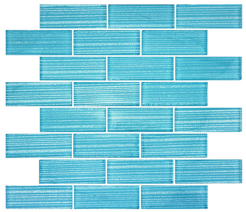 GLASS TILE METALLIC AQUA 1.5" X 4" - PS8154T12