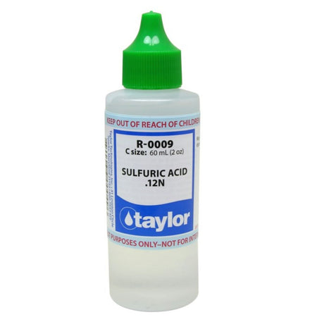 Taylor Technologies R-0009-C sulfuric acid reagent 2oz dropper bottle for pool alkalinity testing by contractors