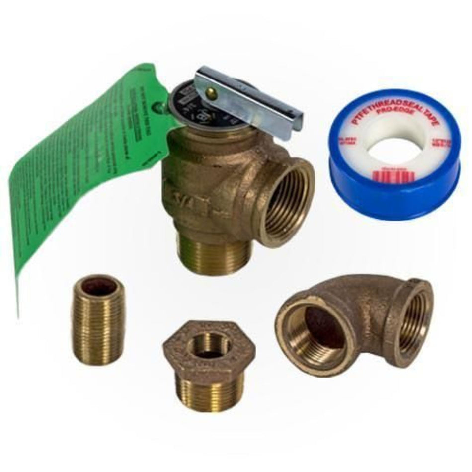 Jandy R0336101 pressure relief valve kit with brass fittings for JXi 200-400 pool heaters professional contractor installation