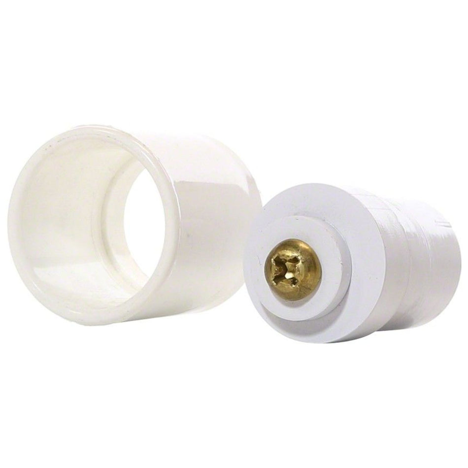 Pentair R191206 white ABS plastic internal cam lock with brass screw for telescopic pool service poles
