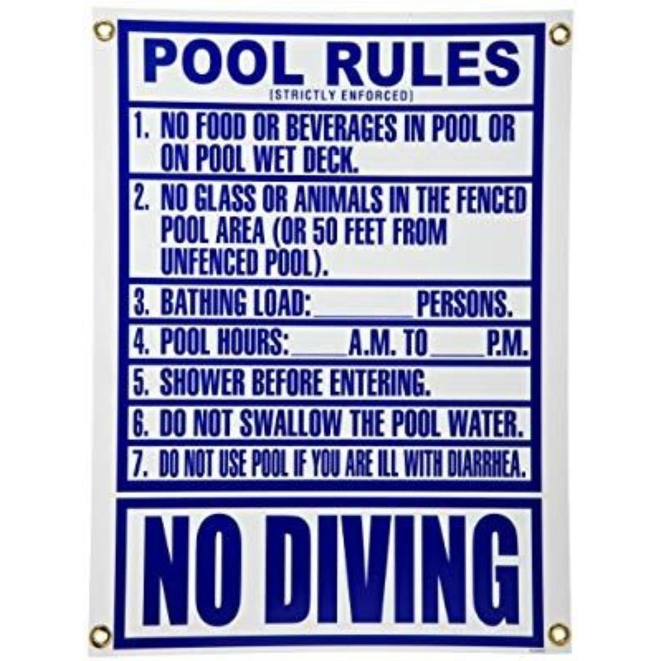 PENTAIR SIGN POOL RULE (FLORIDA) 24 X 42 - R234800