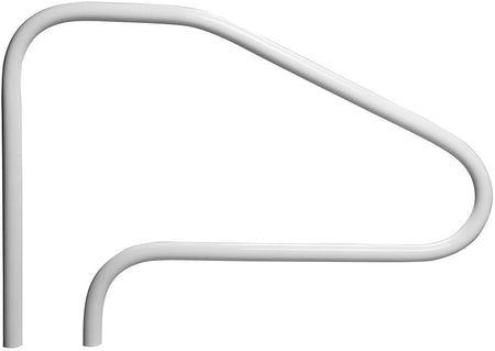 Saftron RTD-448-W white 32 inch return to deck handrail with marine-grade aluminum core for professional pool contractors