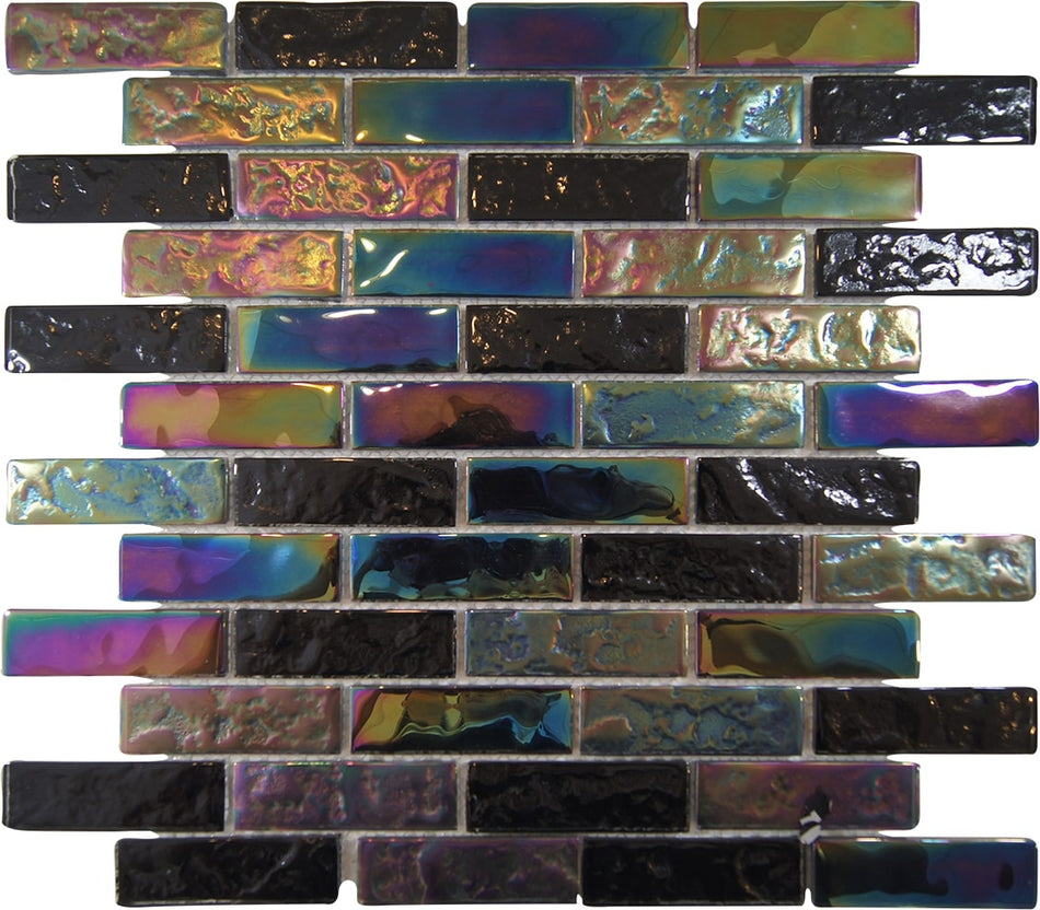 PACIFIC BLACK GLASS TILE 1" X 3" - S-1802