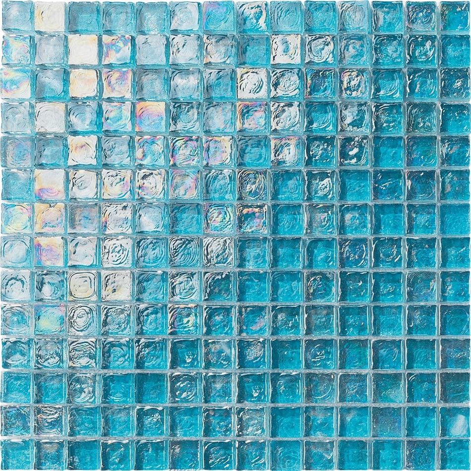 OCEAN TURQOISE GLASS TILE 1" X 1" - S1903