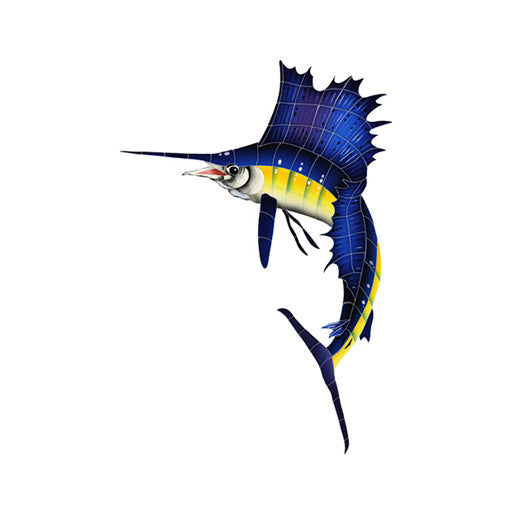 SAILFISH LEFT TILE FIGURE 33" X 23" - SAIBLULS