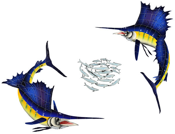 SAILFISH GROUP TILE FIGURE 36" X 49" - SAIGRPS