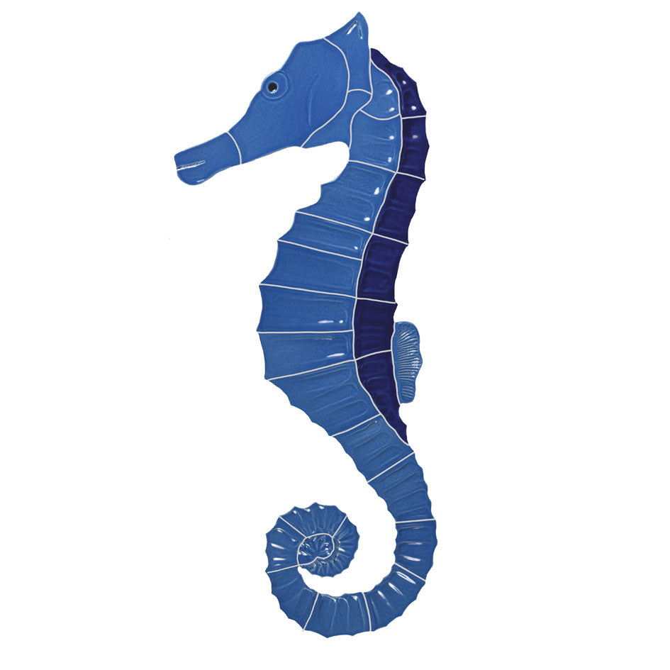 SEAHORSE TILE FIGURE - BLUE 19" X 8" - SEABLULL