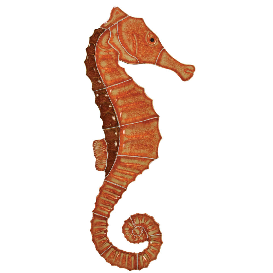 SEAHORSE TILE FIGURE - BROWN 13" X 6" - SEABRORS