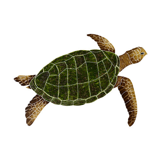 SEA TURTLE GREEN TILE FIGURE 16" X 21" - SEANATRM