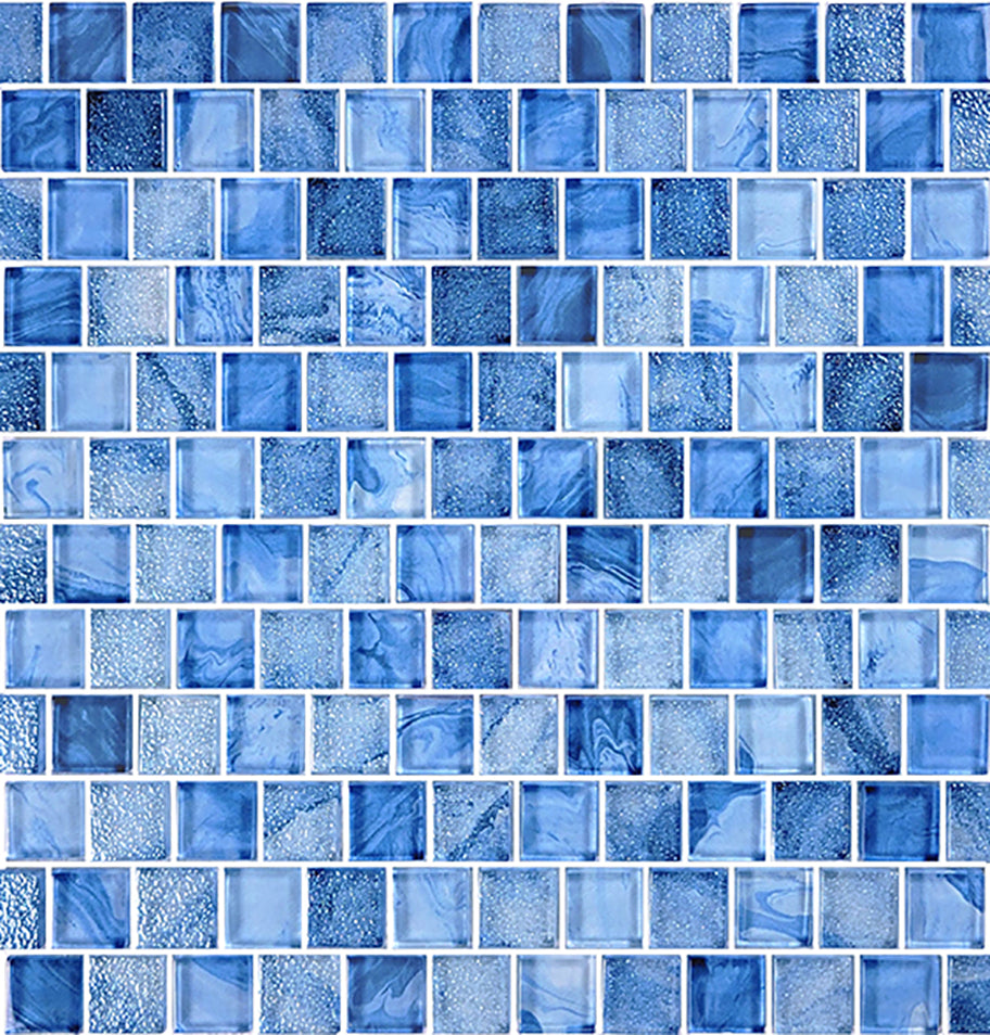 GLASS TILE LAPIS BLUE - 1" X 1" - SS82323B3