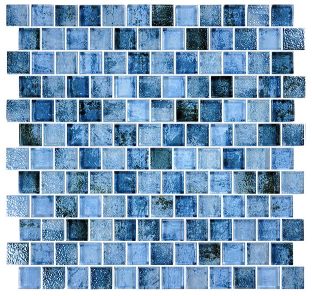 GLASS TILE SHADOW BLUE 1" X 1" - SS82323B7