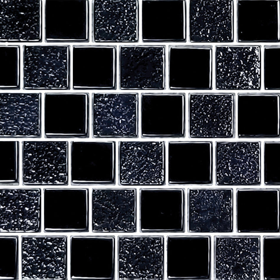 GLASS TILE BLENDS - BLACK 1" X 1" - SS82323K1