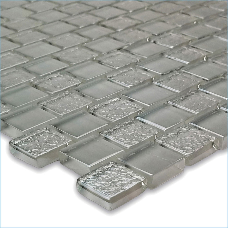 GLASS TILE GRAY - 1" X 1" - SS82323K2