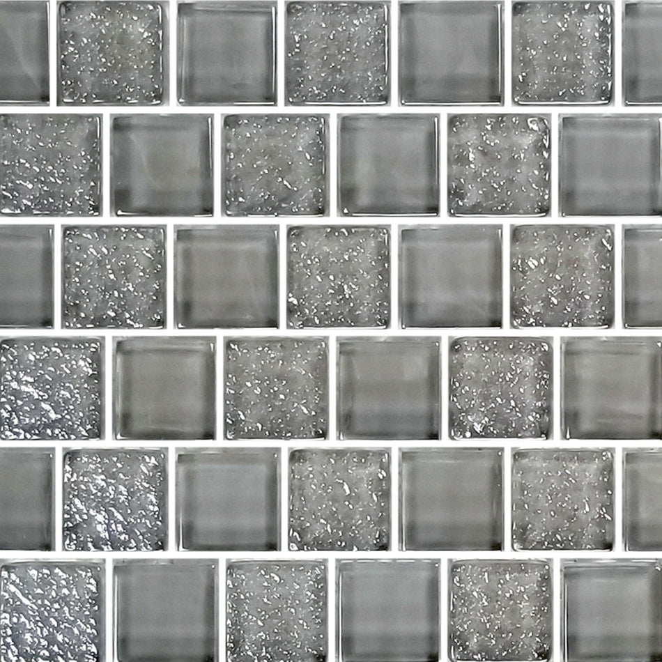 GLASS TILE GRAY - 1" X 1" - SS82323K2