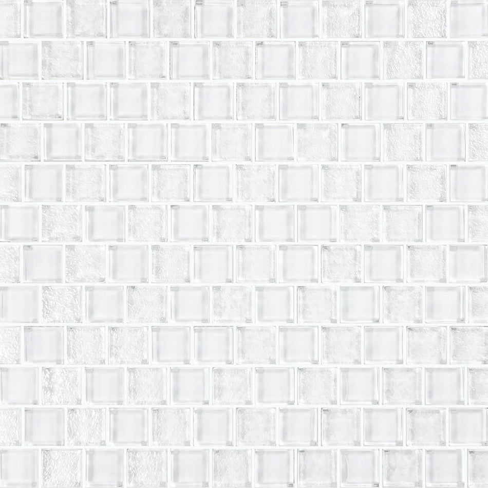 GLASS TILE BRIGHT WHITE 1" X 1" - SS82323W1