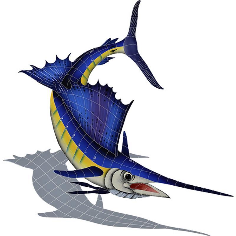 SAILFISH RIGHT W/ SHADOW TILE FIGURE-SML - SSHBLURS