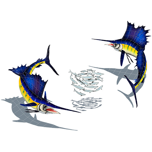 SAILFISH GROUP W/ SHADOW TILE FIGURE SML - SSHGRPS