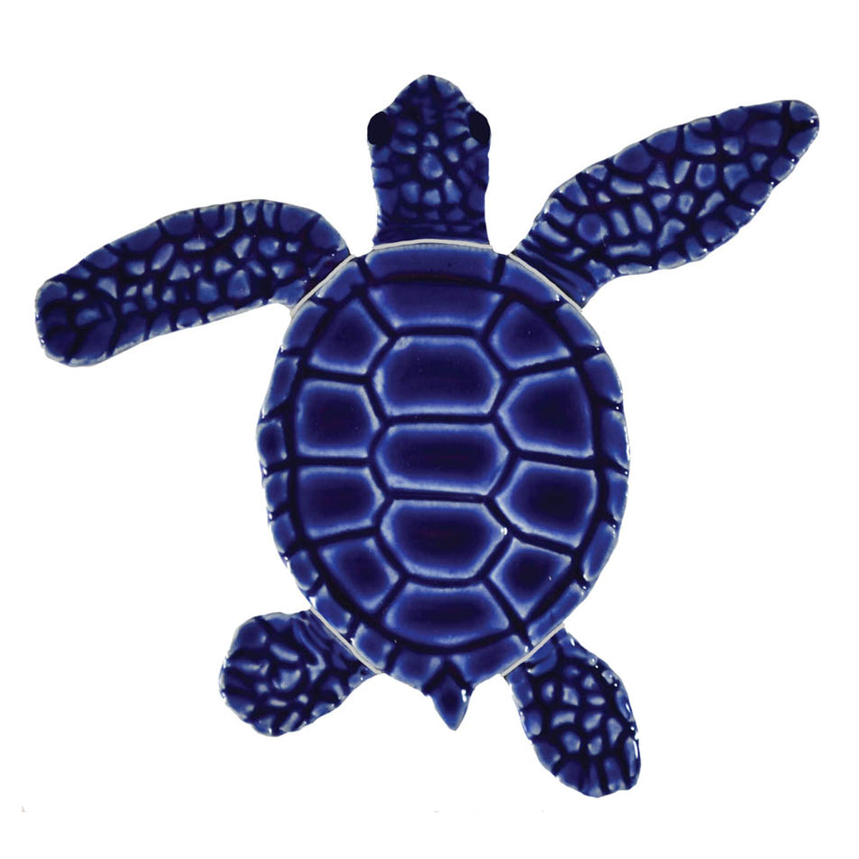 CERAMIC LOGGERHEAD 4" TURTLE A MINI-BLUE - TLMBLUAB