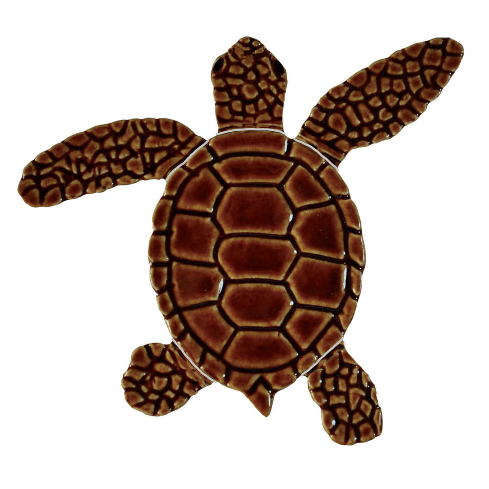 CERAMIC LOGGERHEAD 4" TURTLE A MINI-BRWN - TLMBROAB