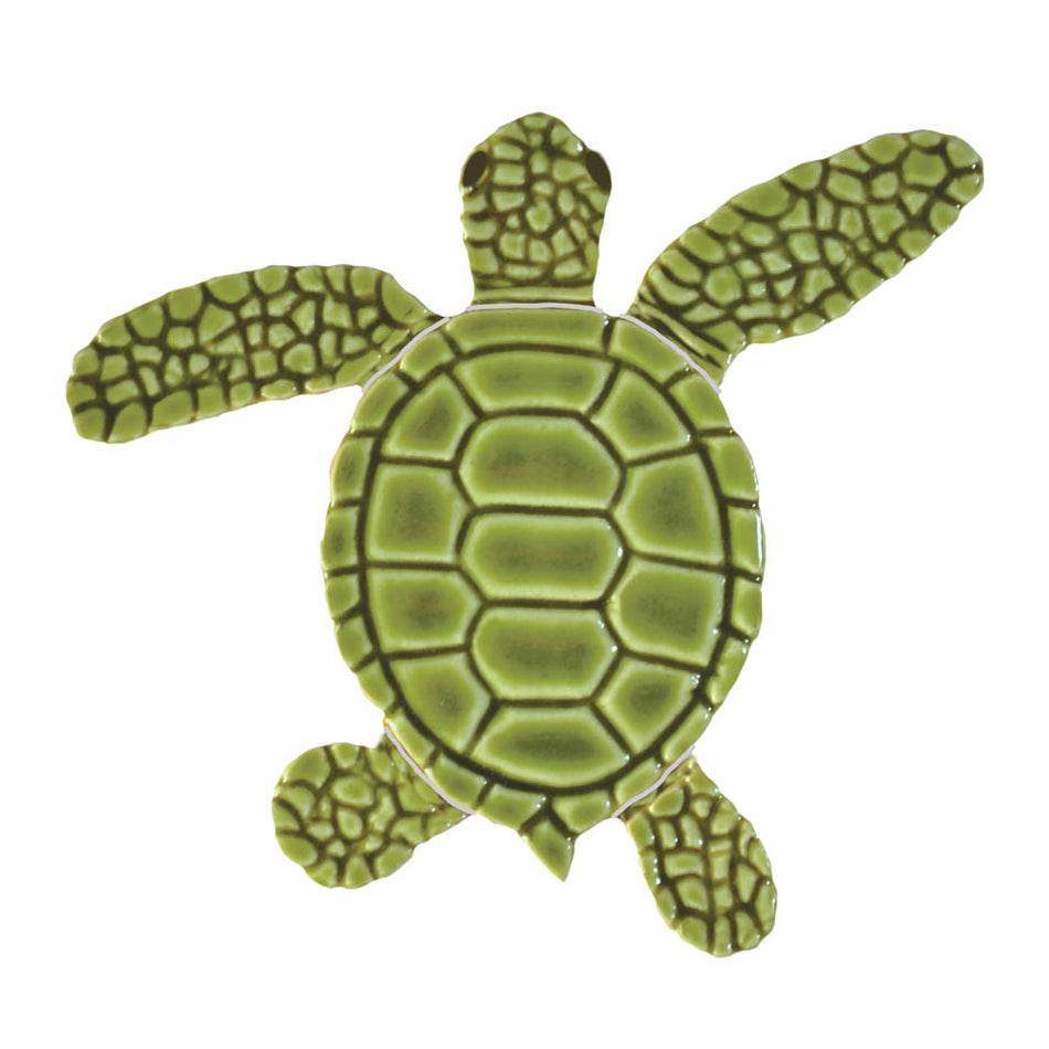 CERAMIC LOGGERHEAD 4" TURTLE A MINI-GRN - TLMGREAB