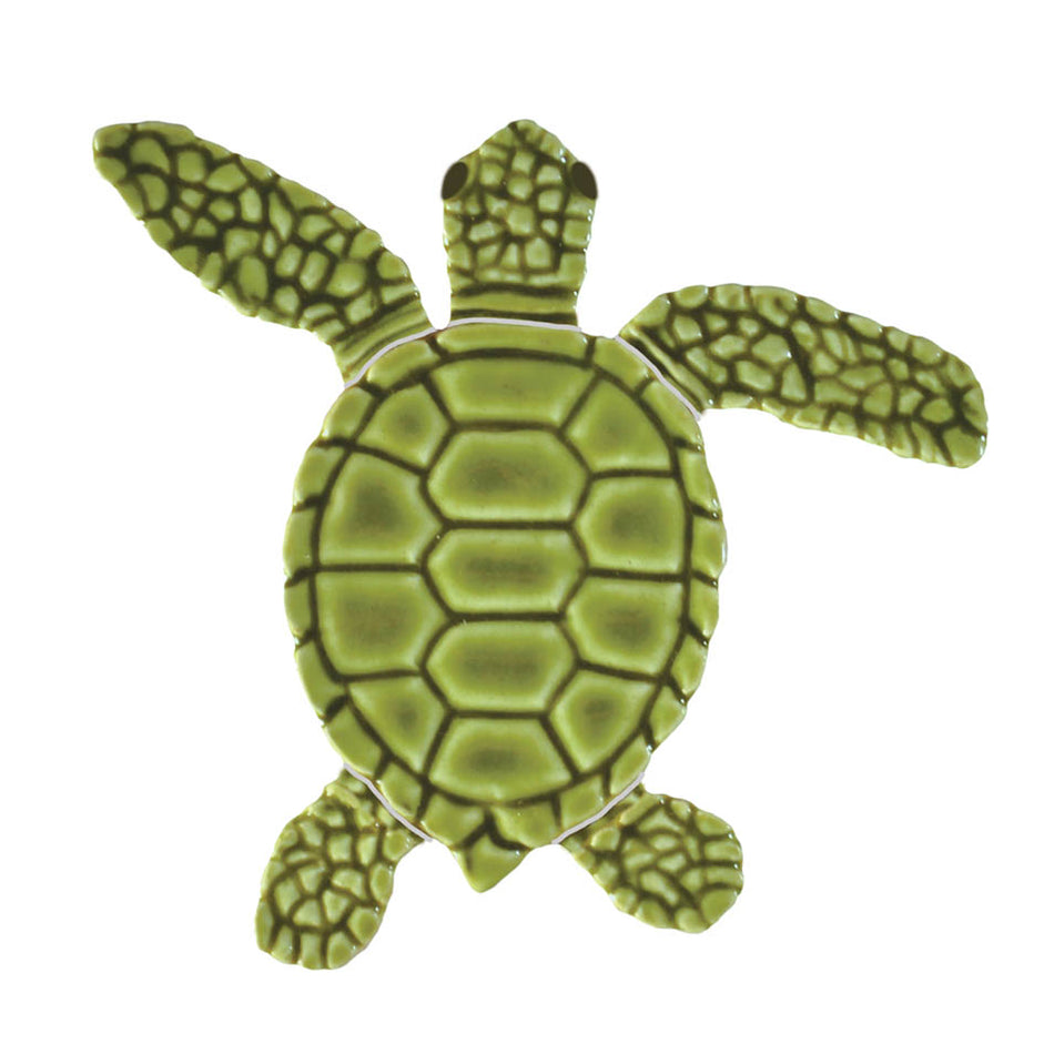 CERAMIC LOGGERHEAD 4" TURTLE C MINI-GRN - TLMGRECB