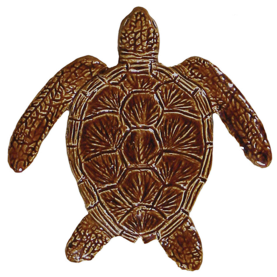 CERAMIC LOGGERHEAD 6" TURTLE - BROWN - TLOBROB