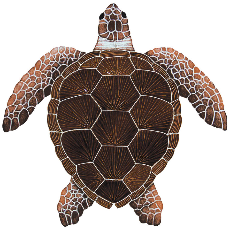 CERAMIC LOGGERHEAD TURTLE 20"X20"-BRWN - TLOBROL