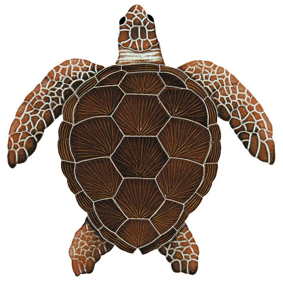 CERAMIC LOGGERHEAD TURTLE 15"X15" - BRWN - TLOBROM