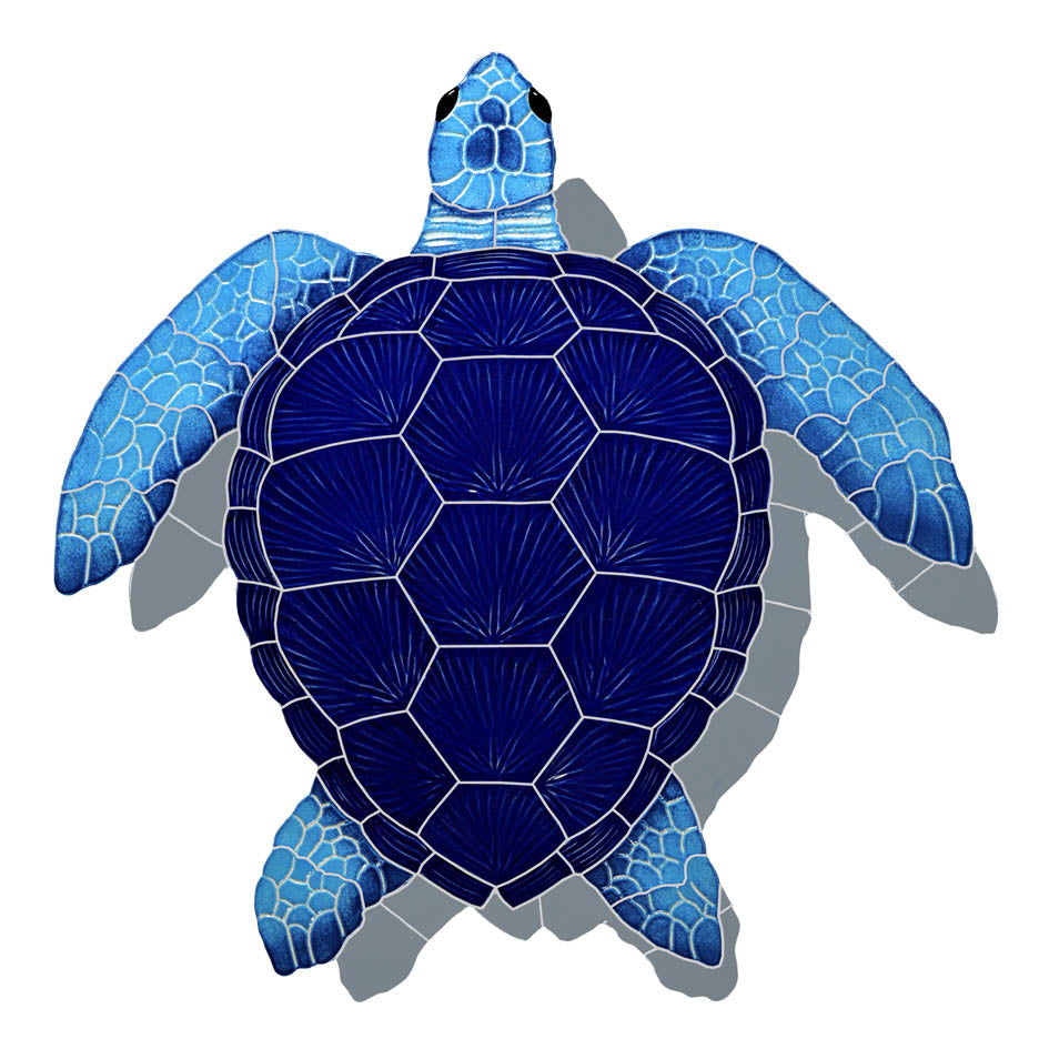 LOGGERHEAD TURTLE BLUE W/ SHDW FIGURE LG - TLSBLUL