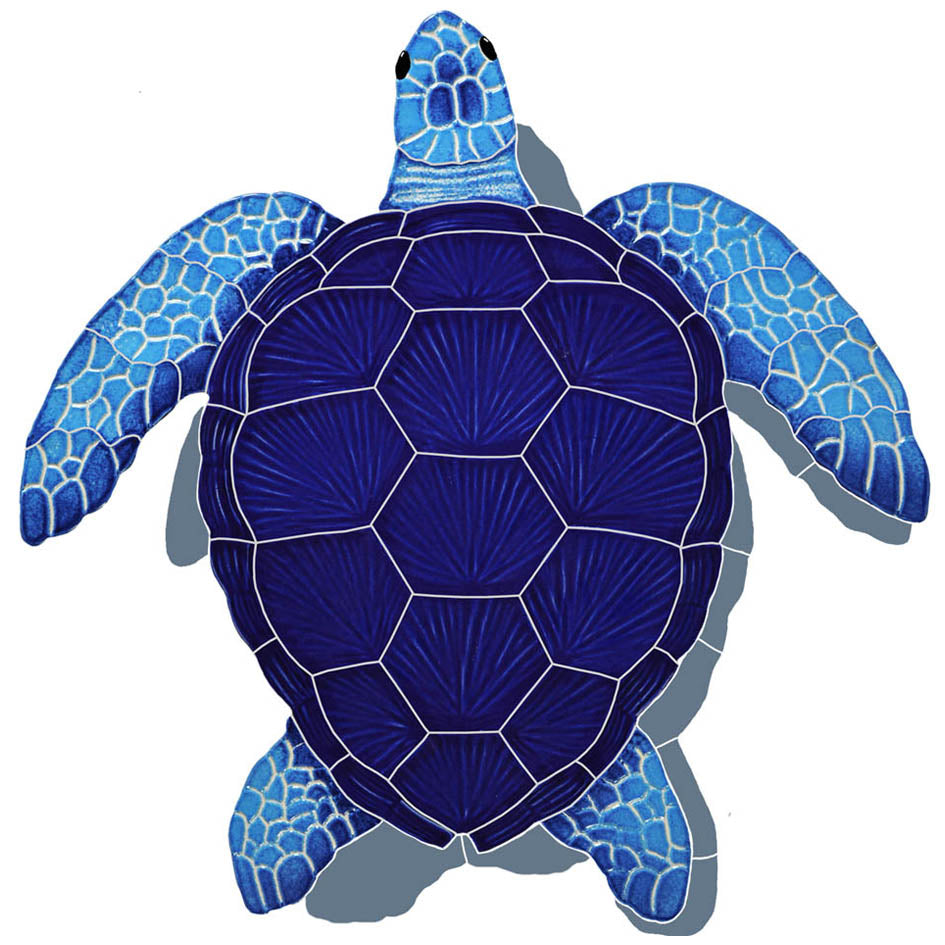 LOGGERHEAD TURTLE BLUE W/ SHDW FIGURE MD - TLSBLUM