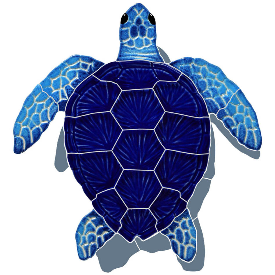 LOGGERHEAD TURTLE BLUE W/ SHDW FIGURE SM - TLSBLUS