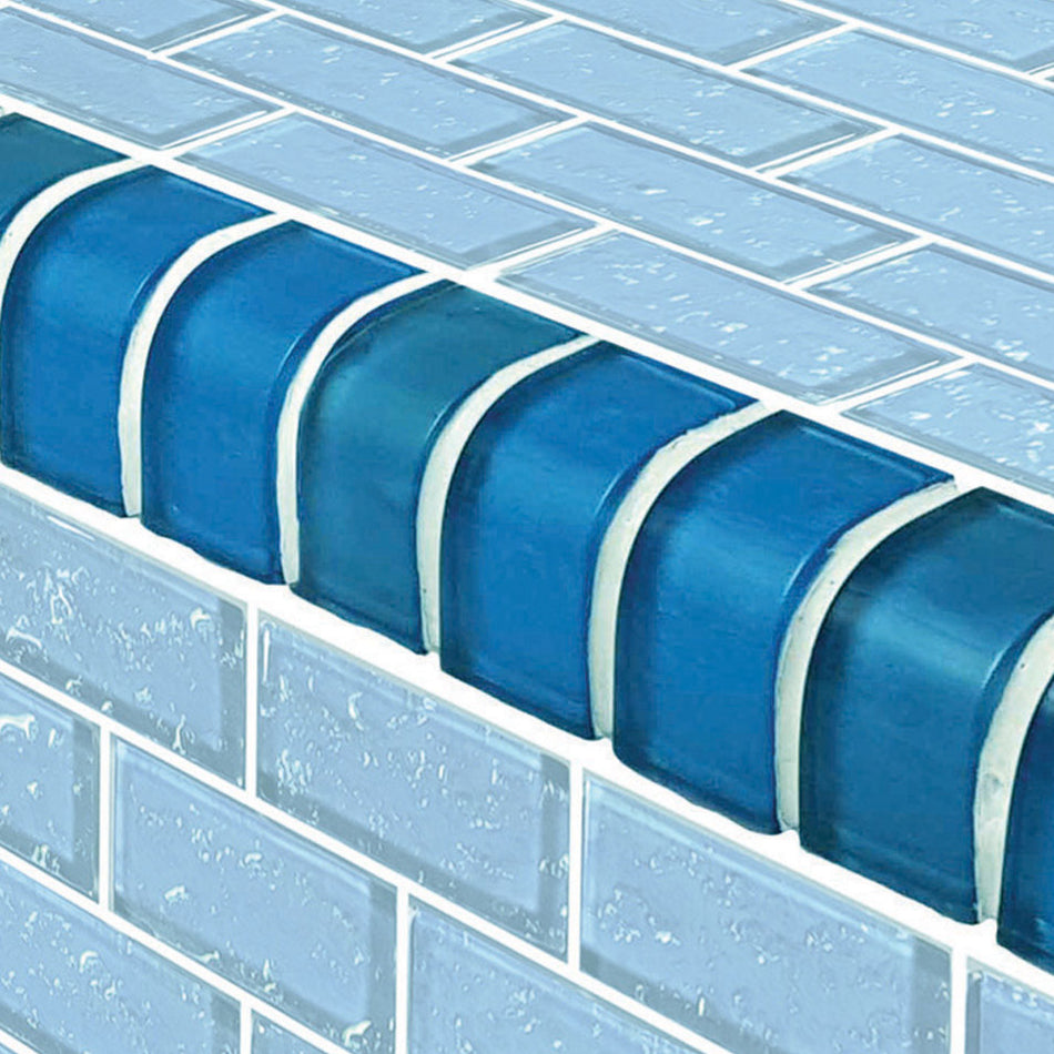 GLASS TILE TRIM - BLUE 1" X 2" - TRIM-GG82348B17